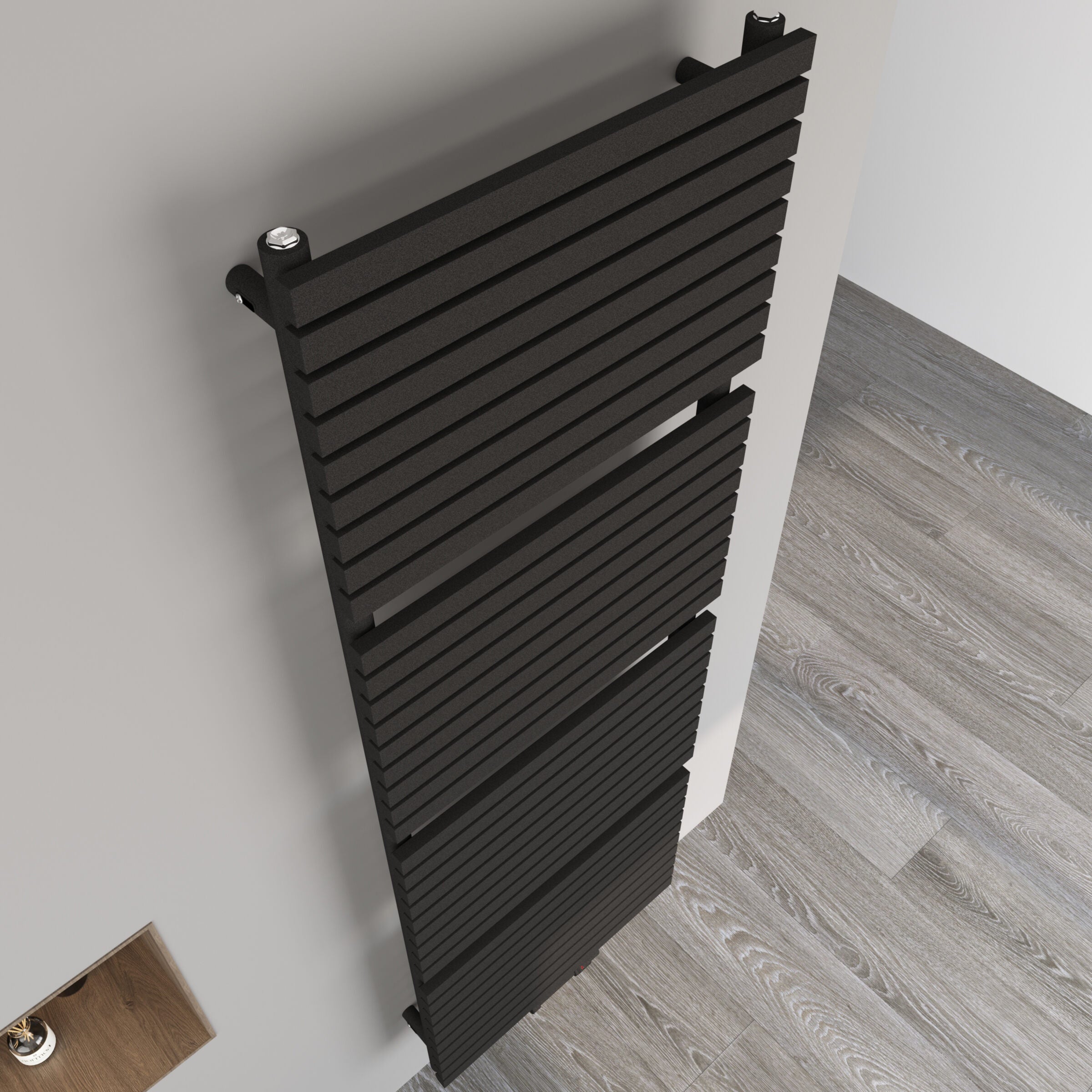 Handtuchheizkörper Badheizkörper Paneelheizkörper ZEUGMA Mittel- und Seitenanschluss Schwarz