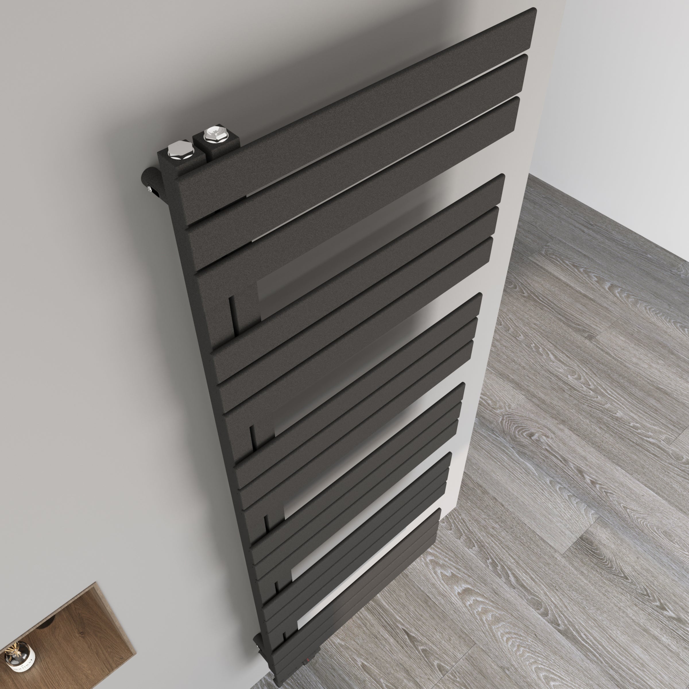 Handtuchheizkörper Design Badheizkörper ELDORA Seitlich offen rechts oder links Anthrazit