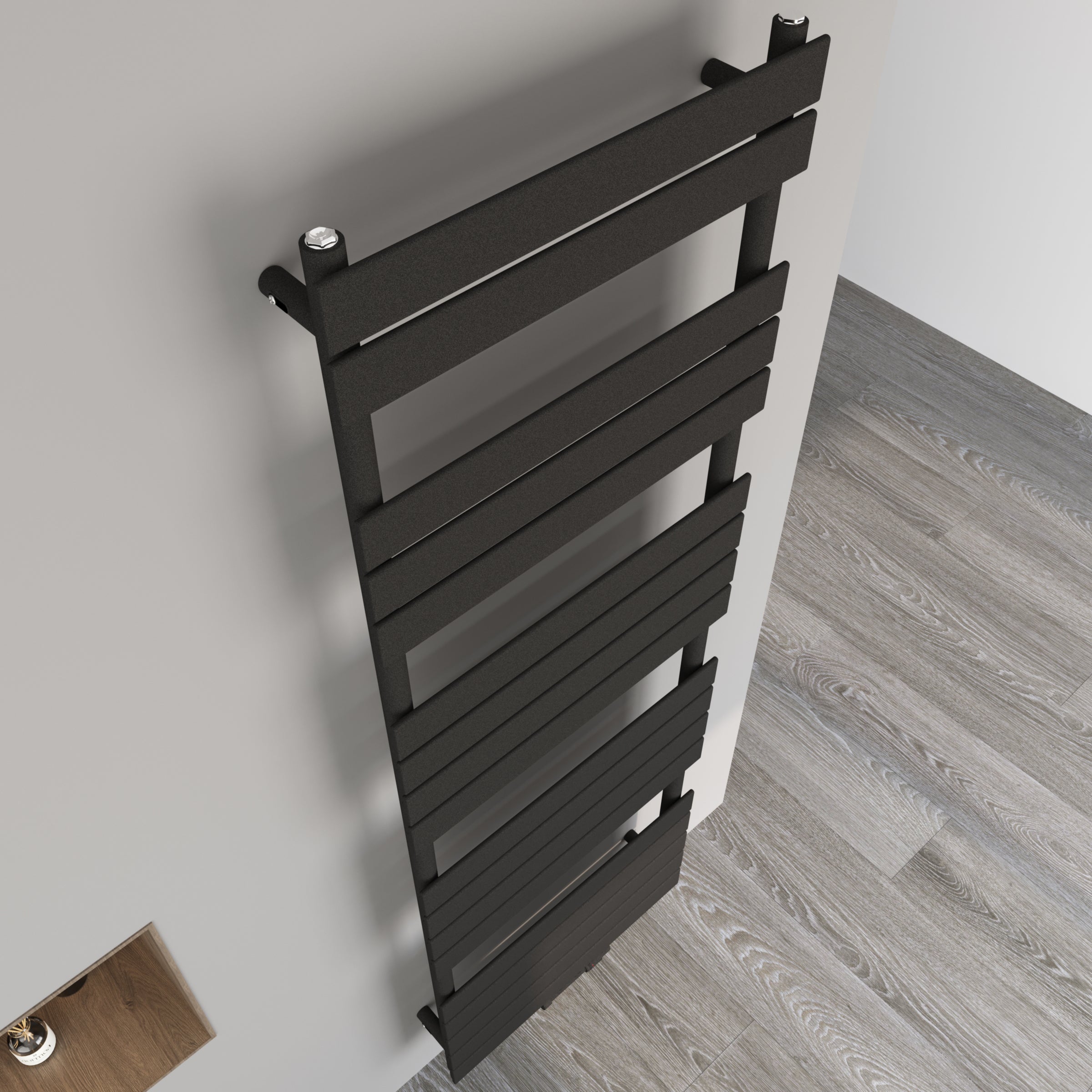 Handtuchheizkörper Badheizkörper Handtuchwärmer PANDORA Mittel- und Seitenanschluss Schwarz