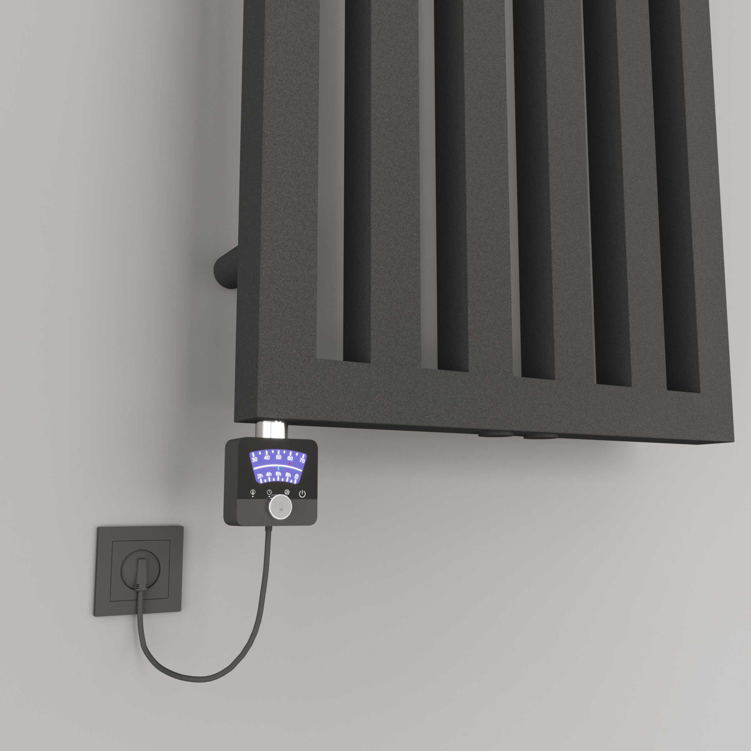 Design Handtuchheizkörper Badheizkörper elektrisch ELA Anthrazit