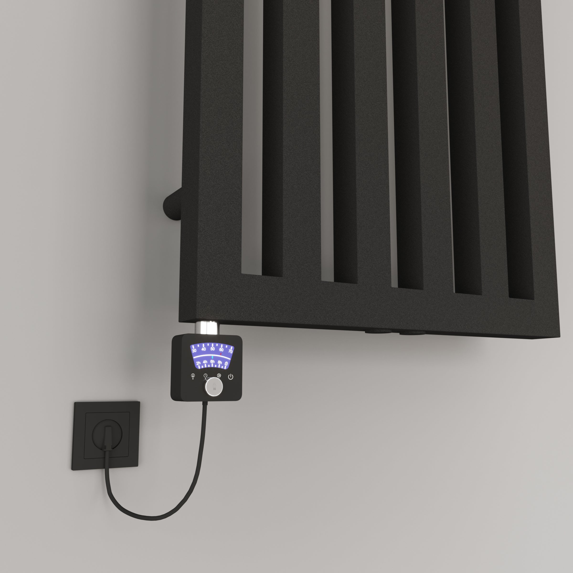 Design Handtuchheizkörper Badheizkörper elektrisch ELA Anthrazit