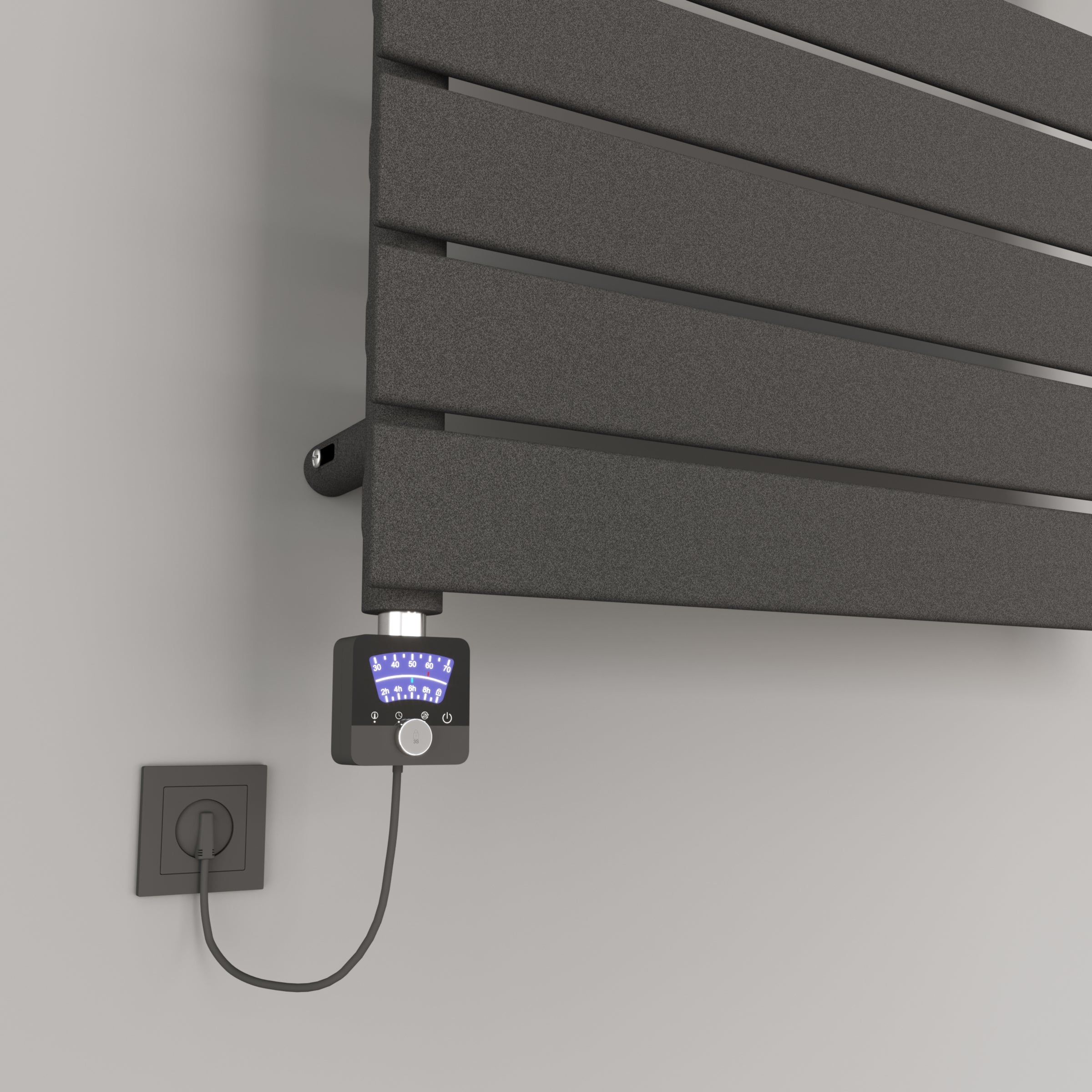 Handtuchheizkörper elektrisch Badheizkörper Handtuchwärmer PANDORA inkl. Heizstab Anthrazit