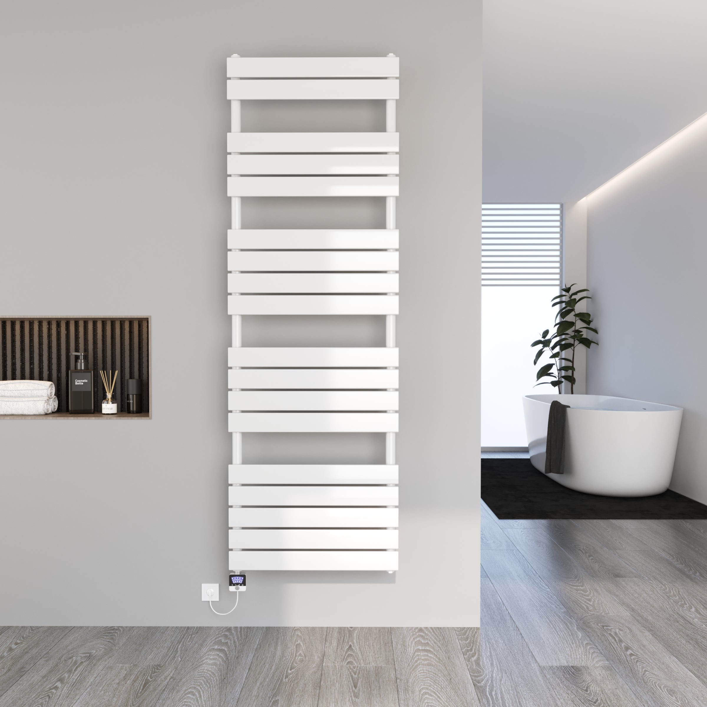 Handtuchheizkörper elektrisch Badheizkörper Handtuchwärmer PANDORA inkl. Heizstab Weiß