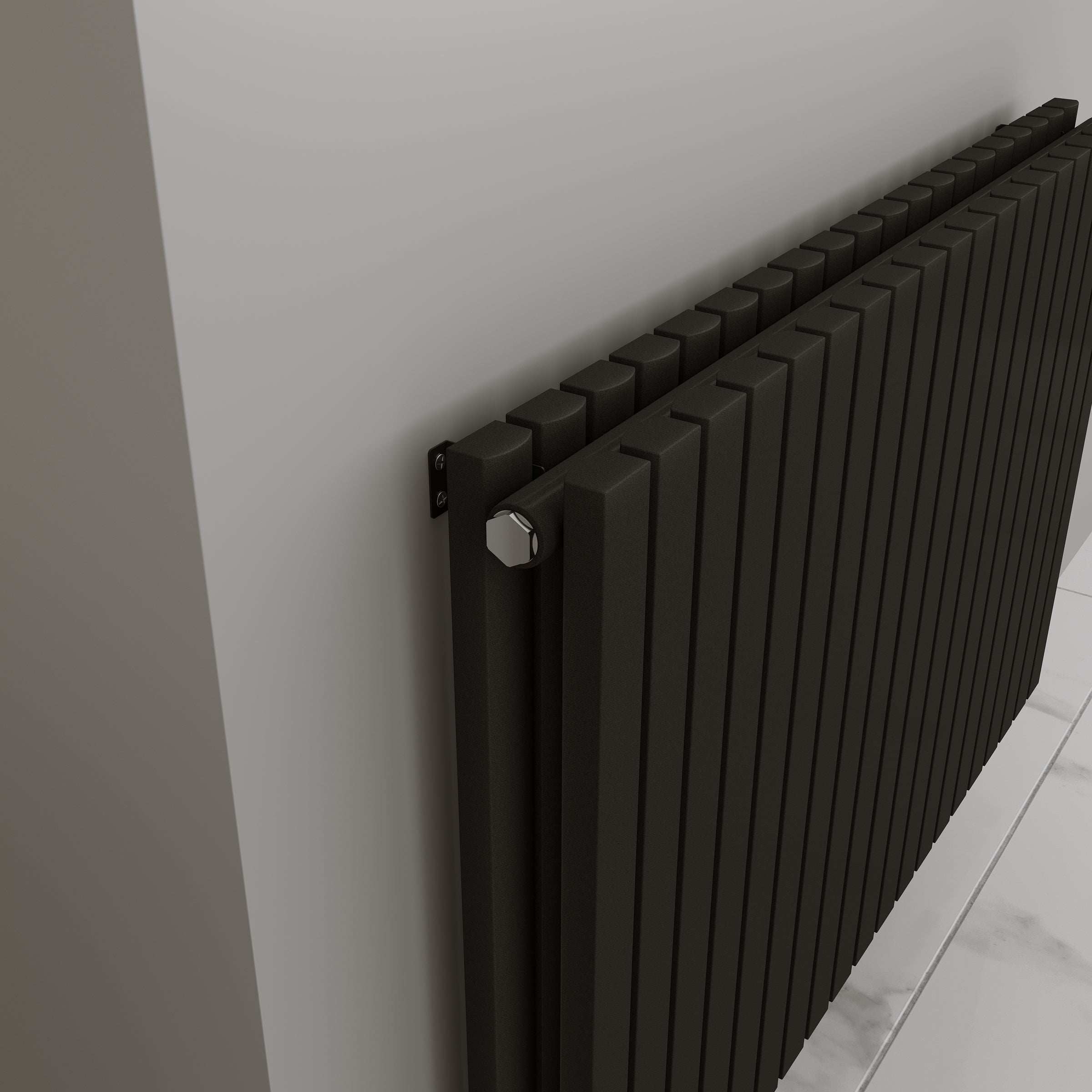 Wohnraumheizkörper Paneelheizkörper ZEUS Horizontal Doppellagig Mittel- und Seitenanschluss Weiß