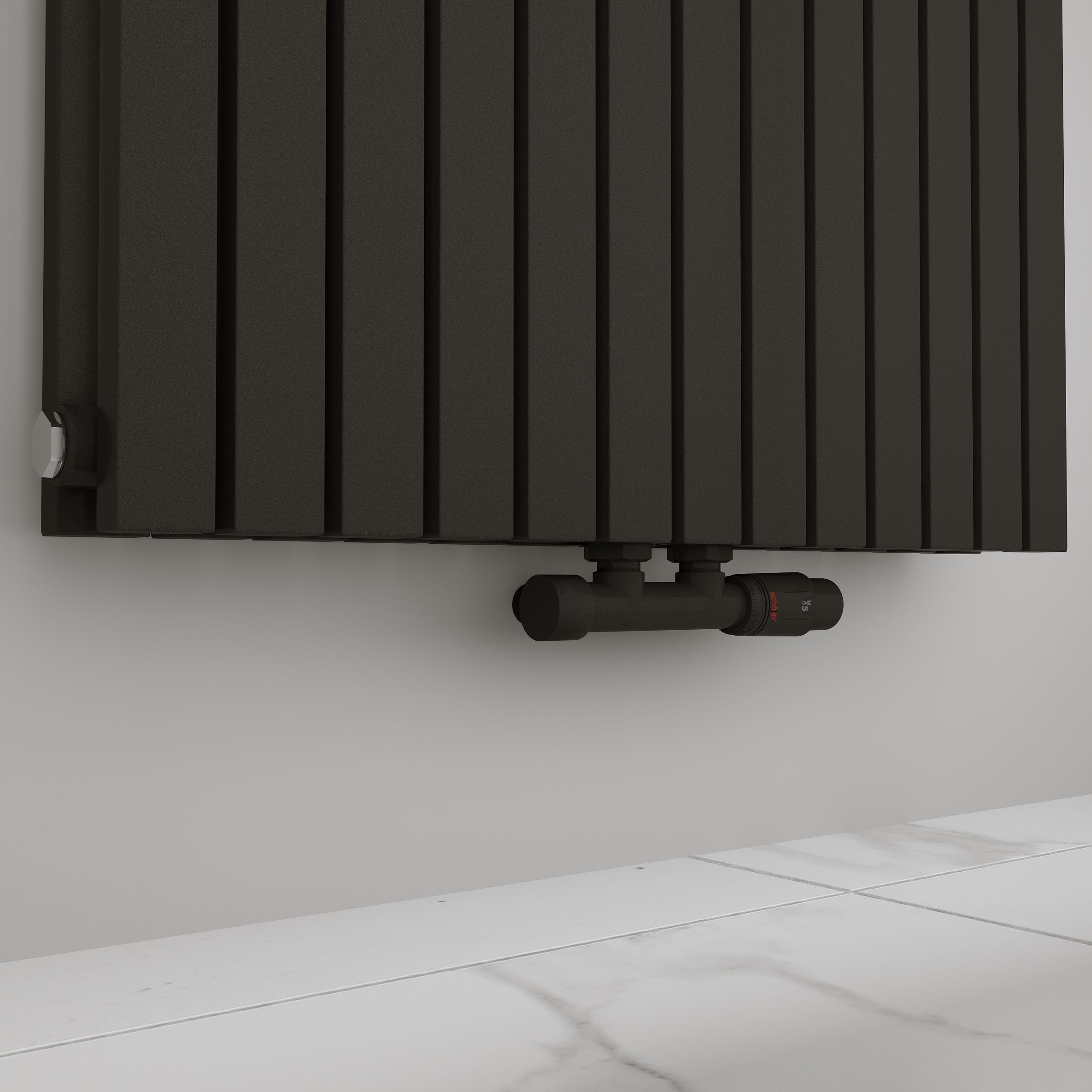 Wohnraumheizkörper Paneelheizkörper ZEUS Vertikal Doppellagig Mittelanschluss Anthrazit