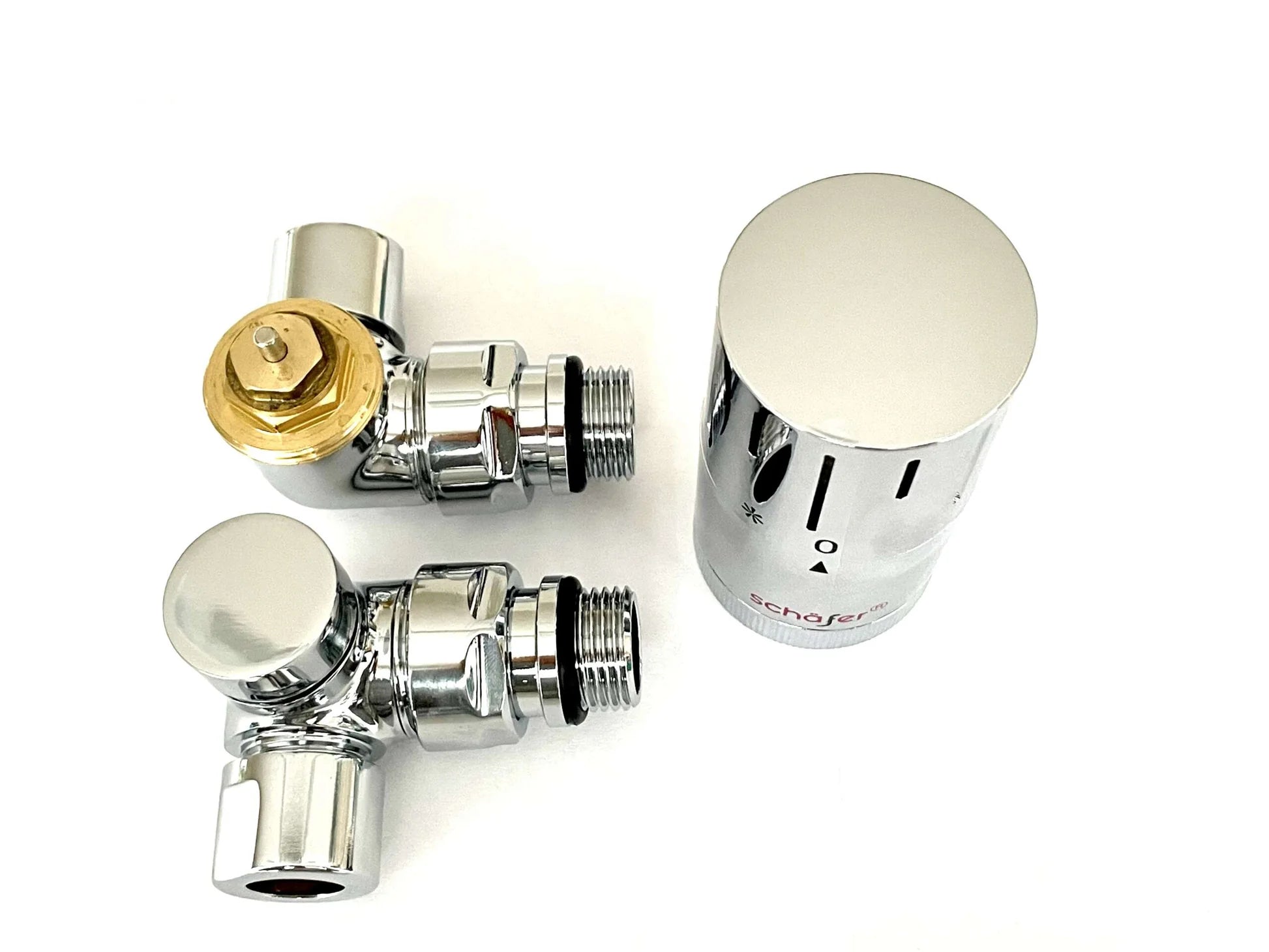 Thermostatventil Set Heizkörper Eck Rücklauftemperaturbegrenzer 1/2 Chrom