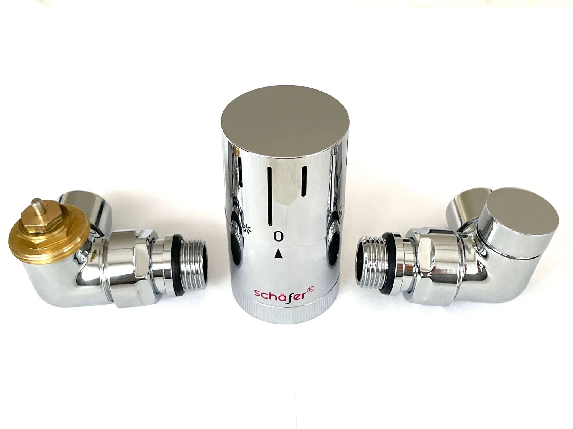 Thermostatventil Set Heizkörper Eck Rücklauftemperaturbegrenzer 1/2 Chrom