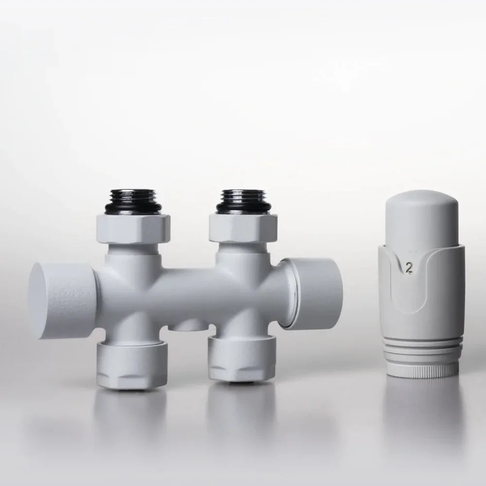 Multiblock Thermostat Set für Badheizkörper Eck- und Durchgangsform 16mm Rohranschluss