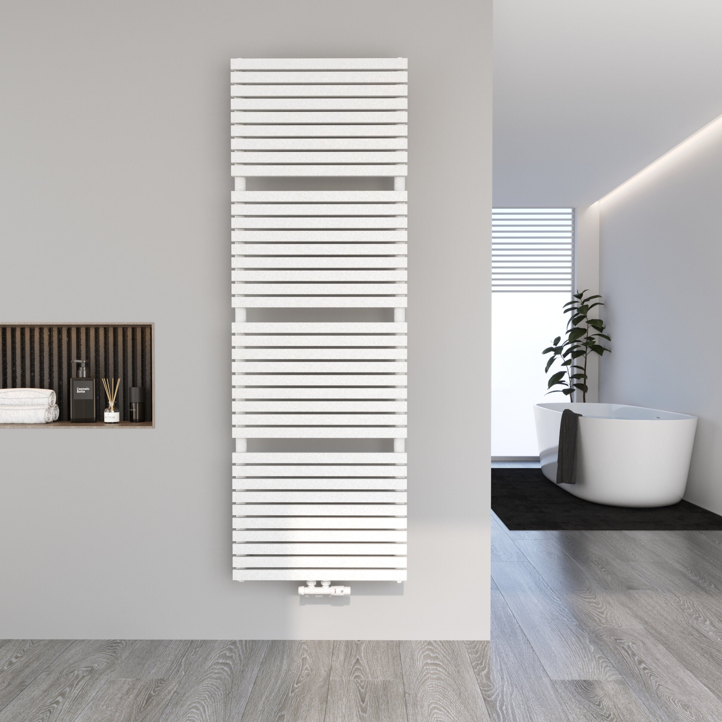 Handtuchheizkörper Badheizkörper Paneelheizkörper ZEUGMA Mittel- und Seitenanschluss Weiß