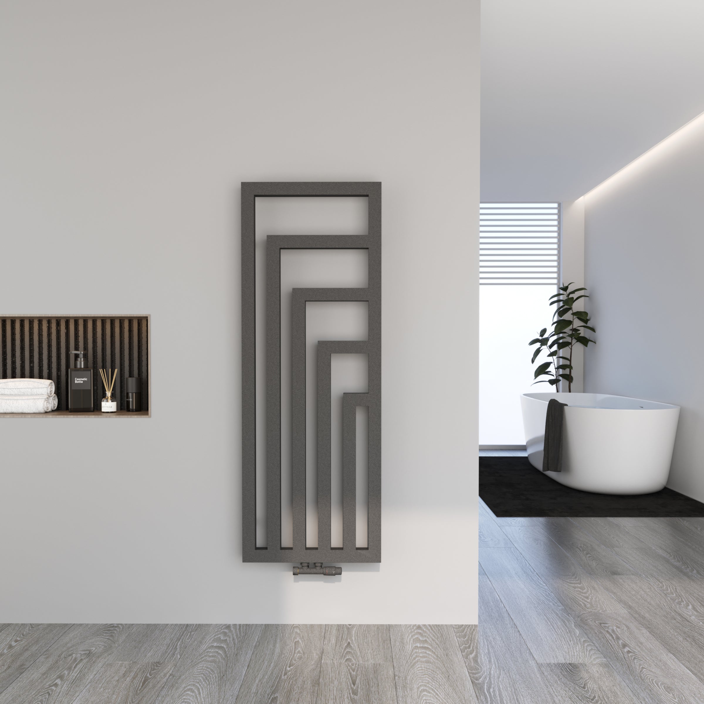 Design Handtuchheizkörper Badheizkörper ELA Mittelanschluss Anthrazit