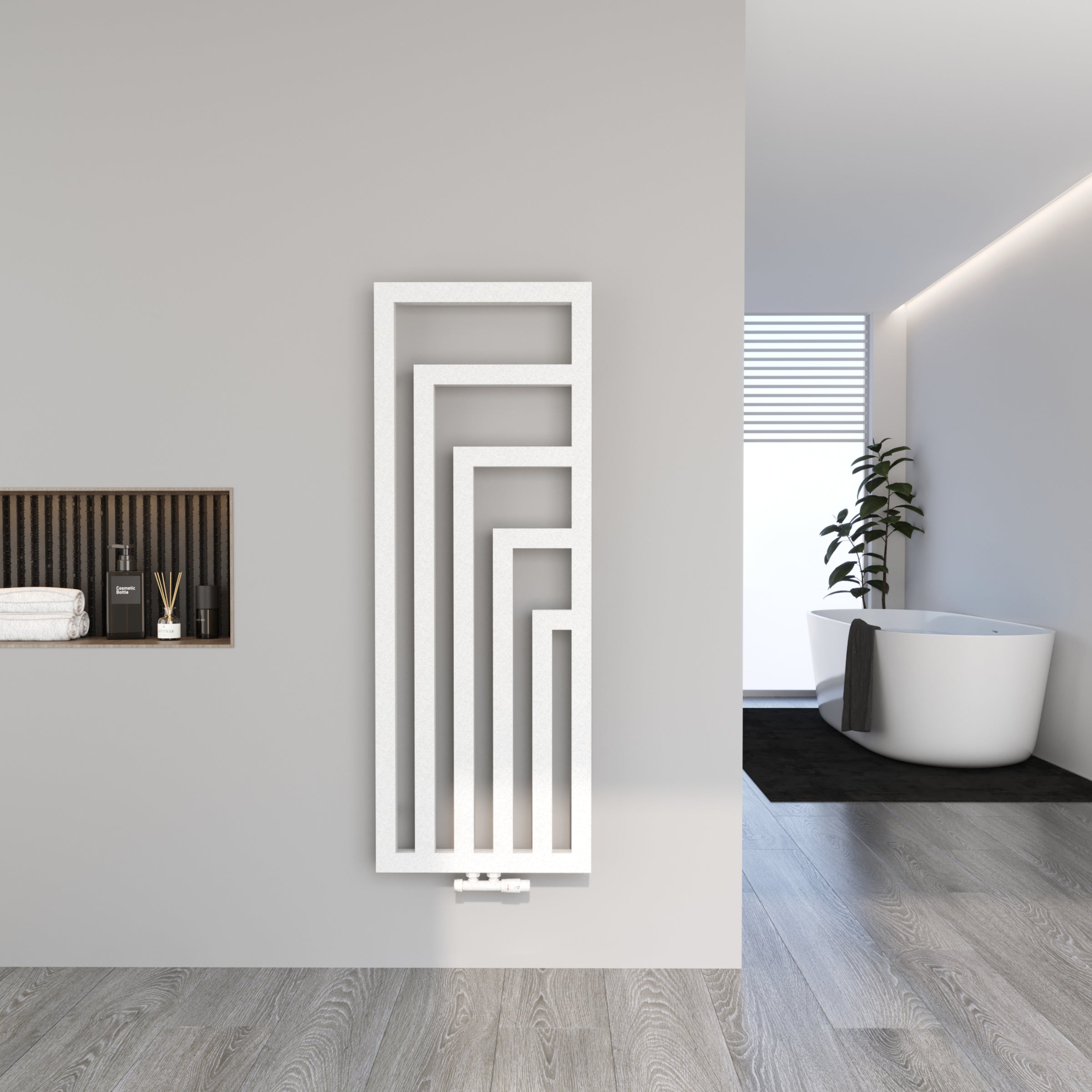 Design Handtuchheizkörper Badheizkörper ELA Mittelanschluss Weiß