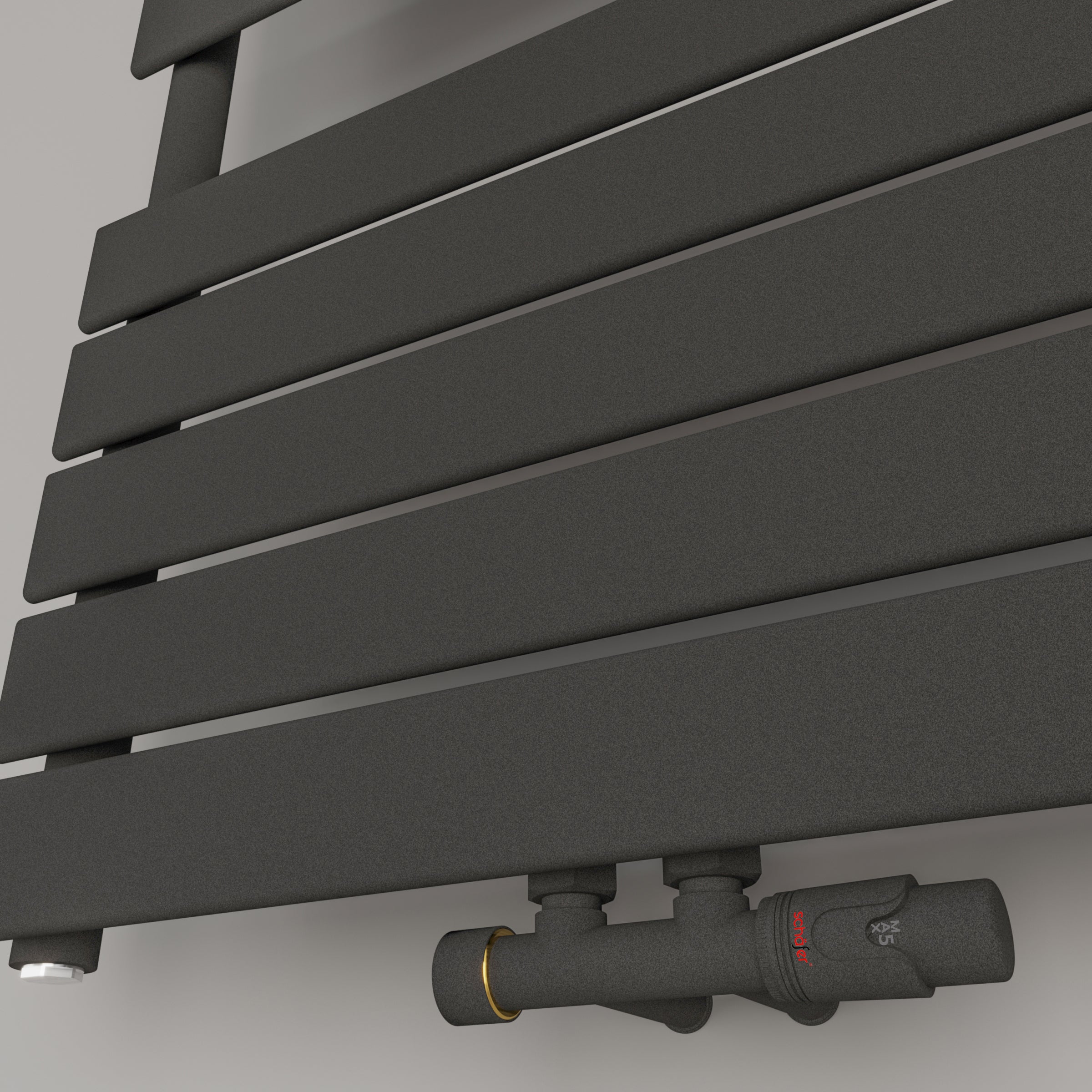 Handtuchheizkörper Badheizkörper Handtuchwärmer PANDORA Mittel- und Seitenanschluss Schwarz