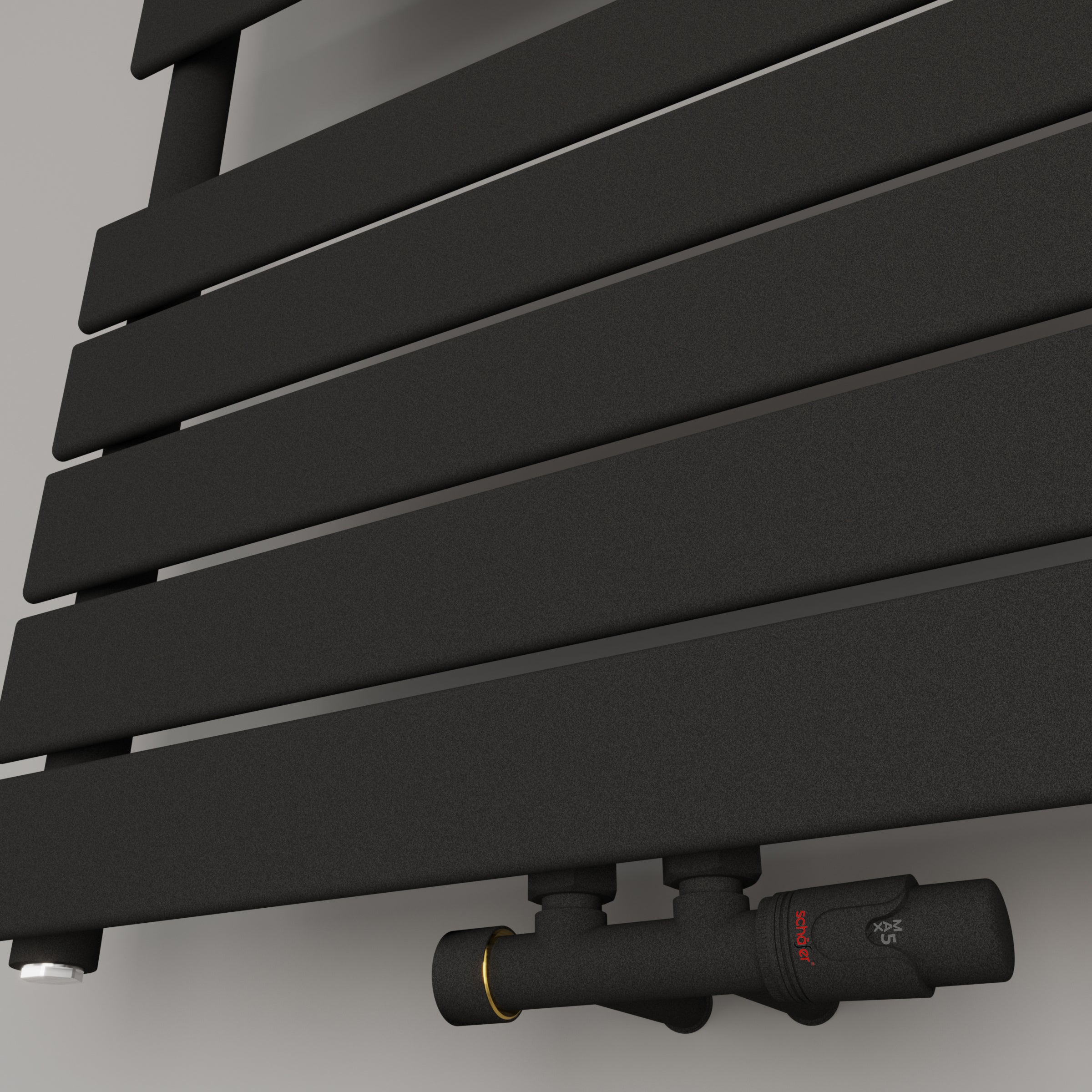 Handtuchheizkörper Badheizkörper Handtuchwärmer PANDORA Mittel- und Seitenanschluss Schwarz