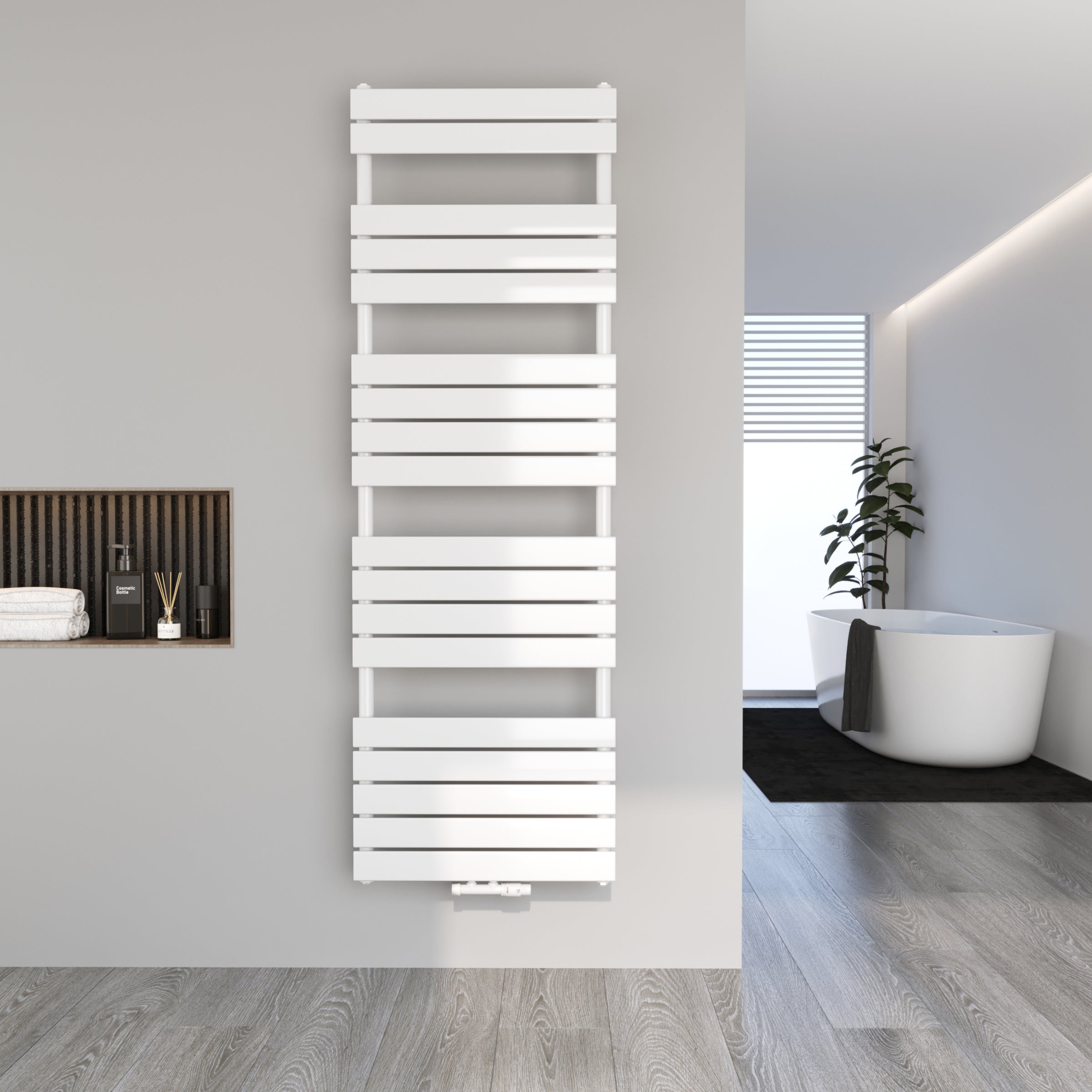 Handtuchheizkörper Badheizkörper Handtuchwärmer PANDORA Mittel- und Seitenanschluss Weiß