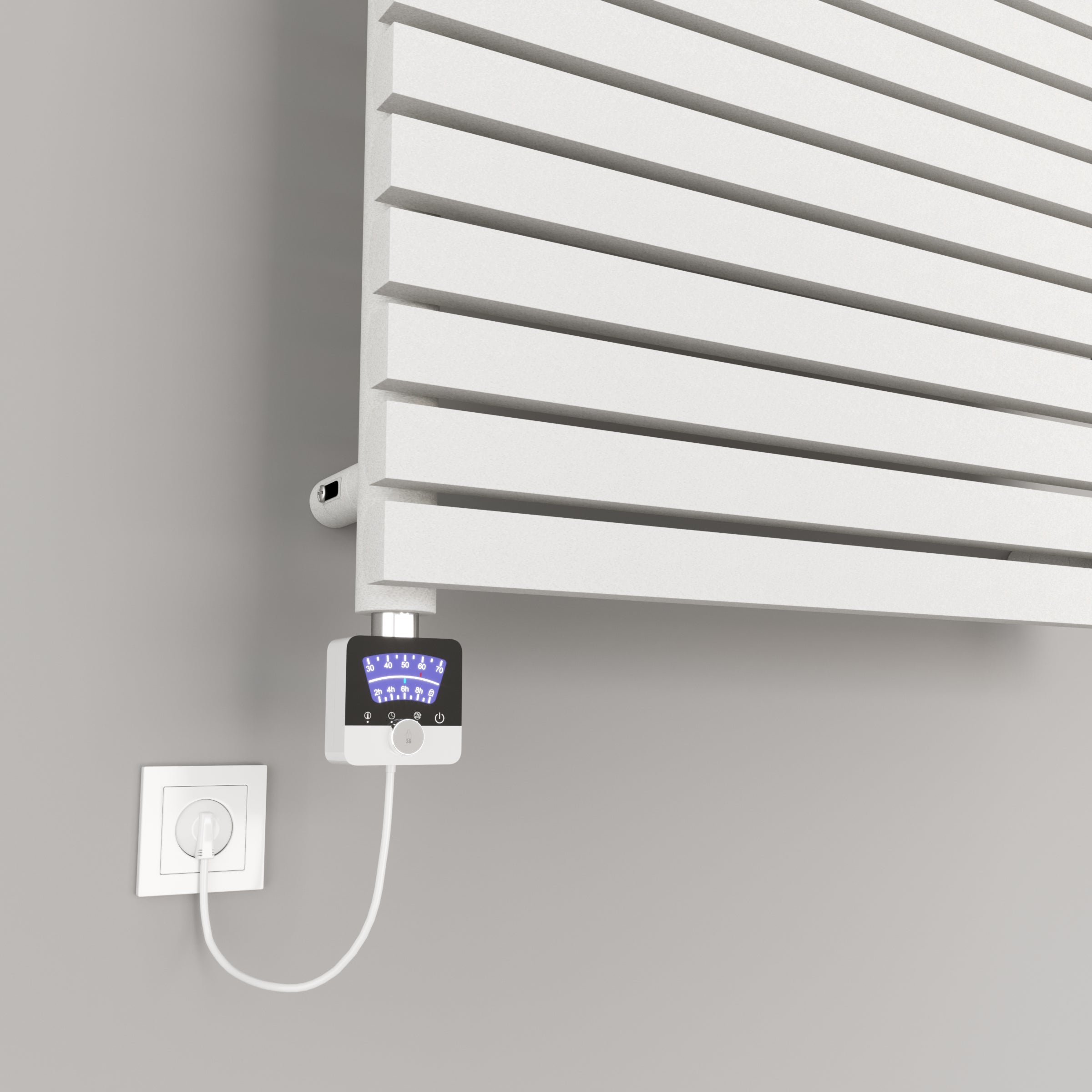 Handtuchheizkörper Badheizkörper Paneelheizkörper ZEUGMA Elektrisch inkl. Heizstab Schwarz