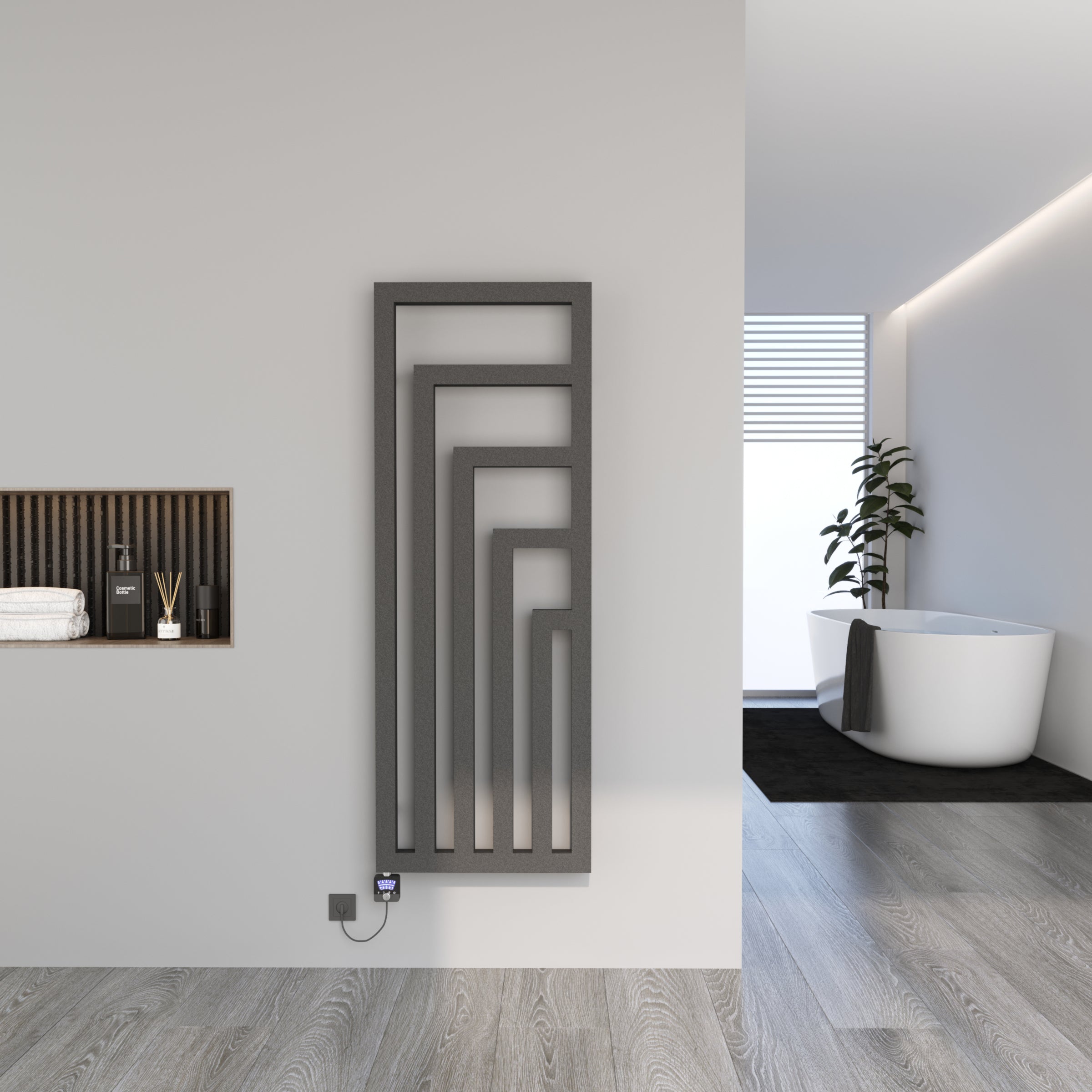 Design Handtuchheizkörper Badheizkörper elektrisch ELA Anthrazit