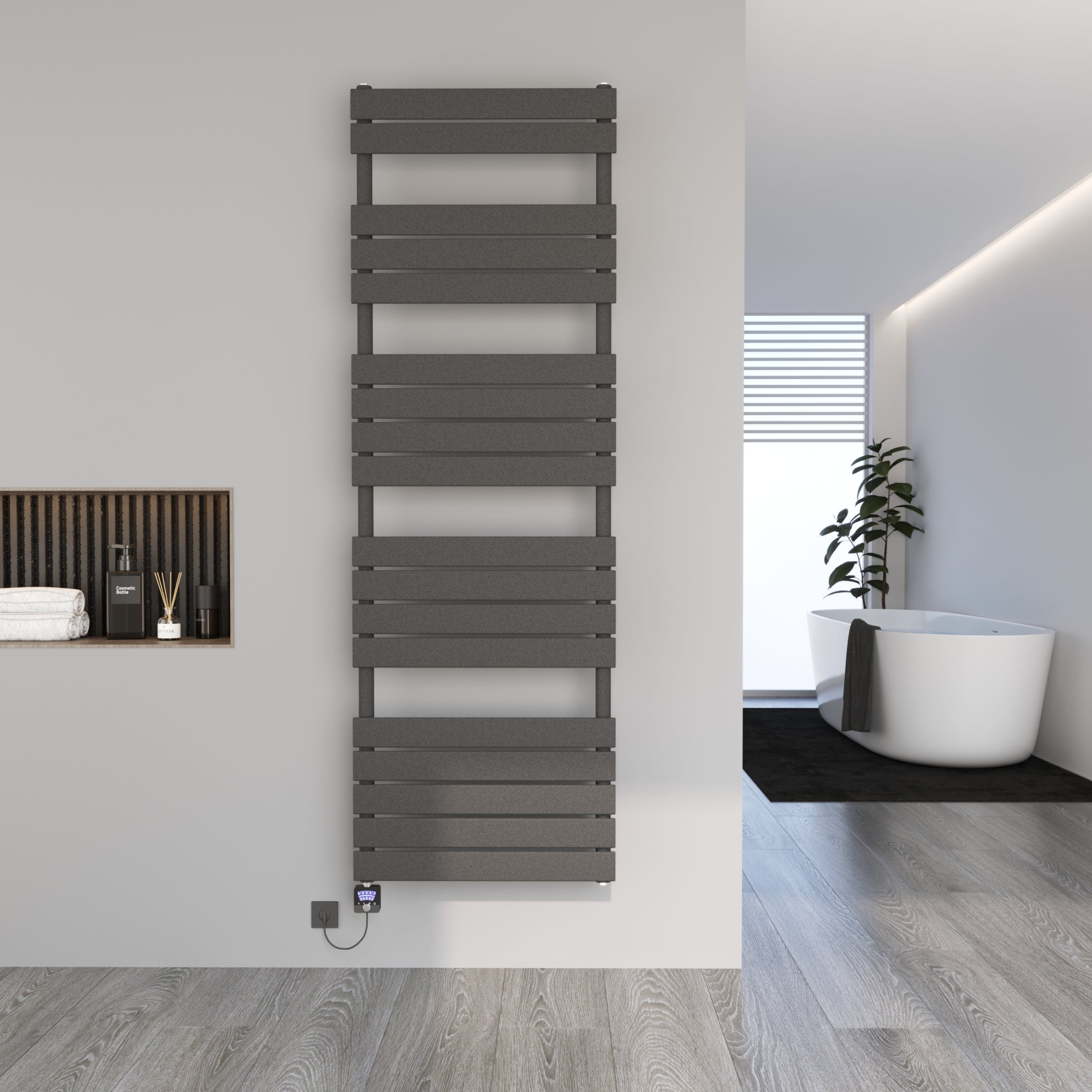 Handtuchheizkörper elektrisch Badheizkörper Handtuchwärmer PANDORA inkl. Heizstab Anthrazit