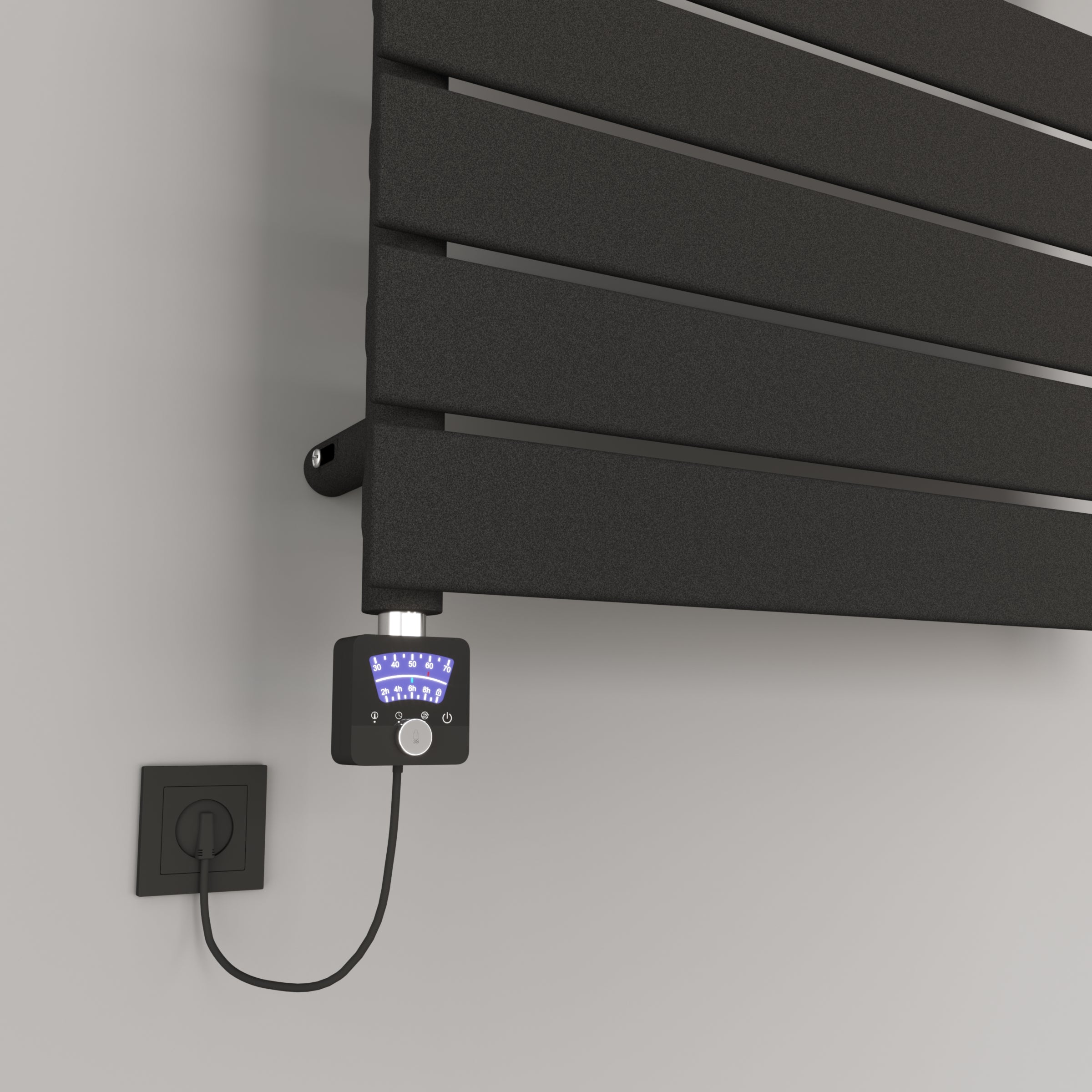 Handtuchheizkörper elektrisch Badheizkörper Handtuchwärmer PANDORA inkl. Heizstab Anthrazit