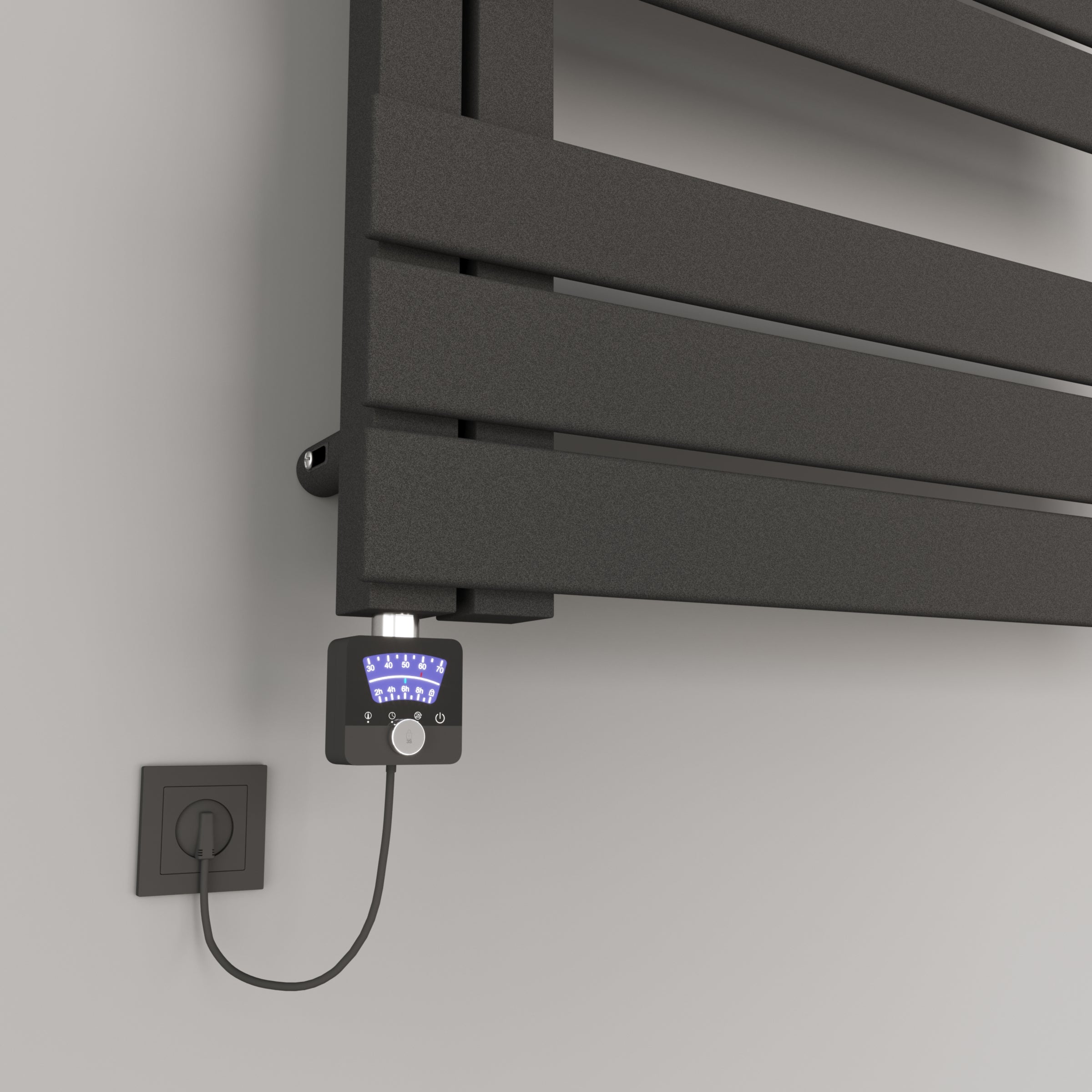 Handtuchheizkörper elektrisch Design Badheizkörper ELDORA inkl. Heizstab Anthrazit