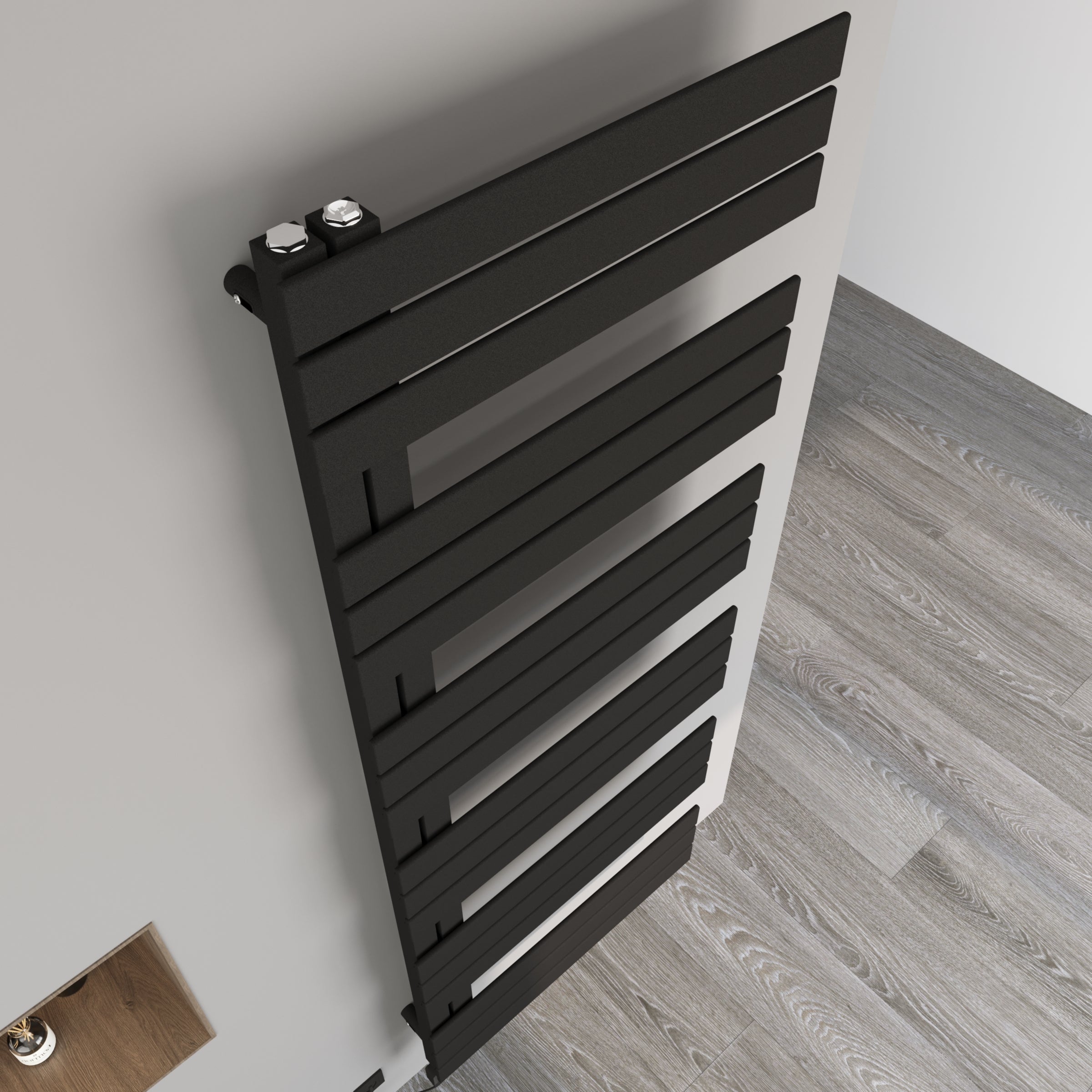 Handtuchheizkörper elektrisch Design Badheizkörper ELDORA inkl. Heizstab Schwarz