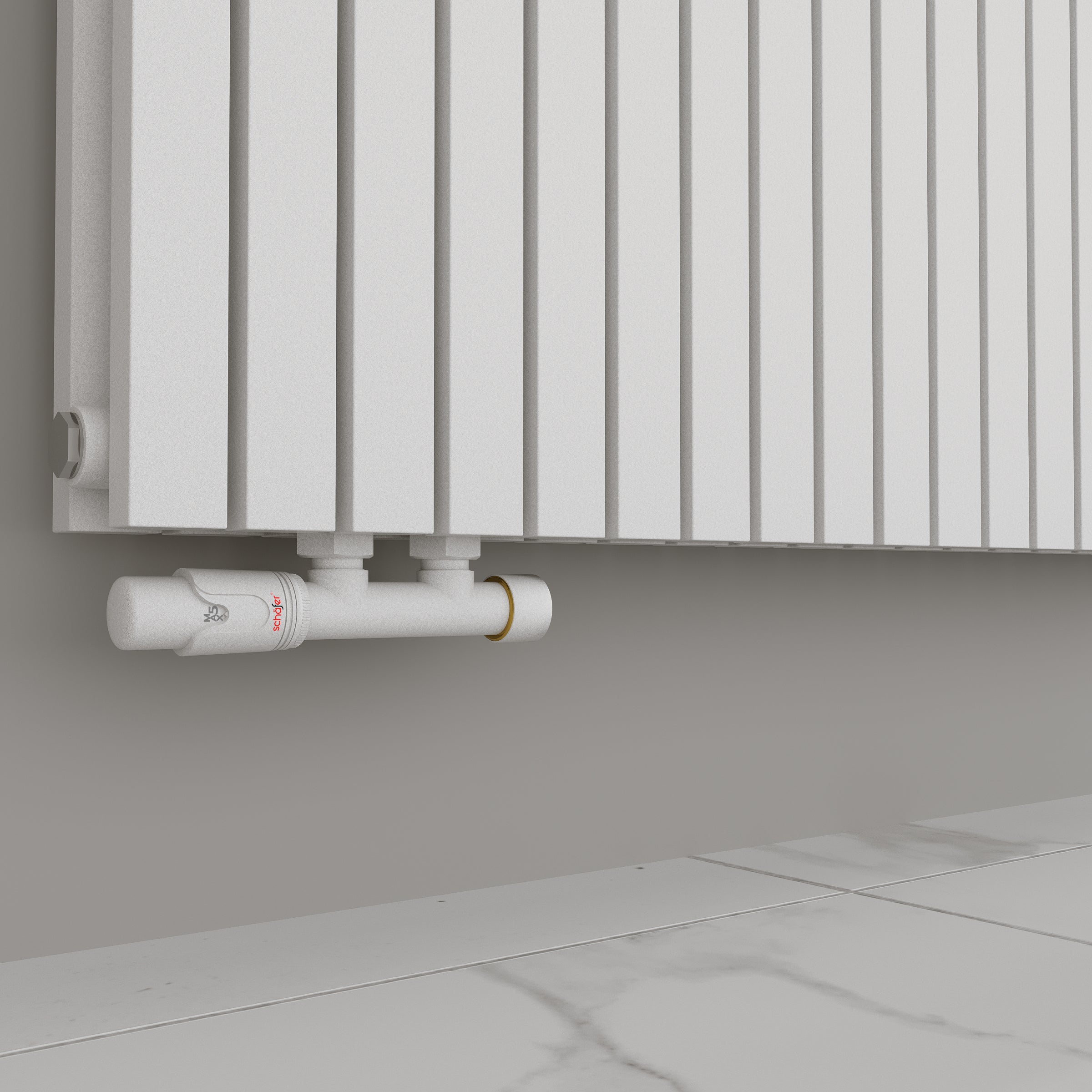 Wohnraumheizkörper Paneelheizkörper ZEUS Horizontal Doppellagig Mittel- und Seitenanschluss Weiß