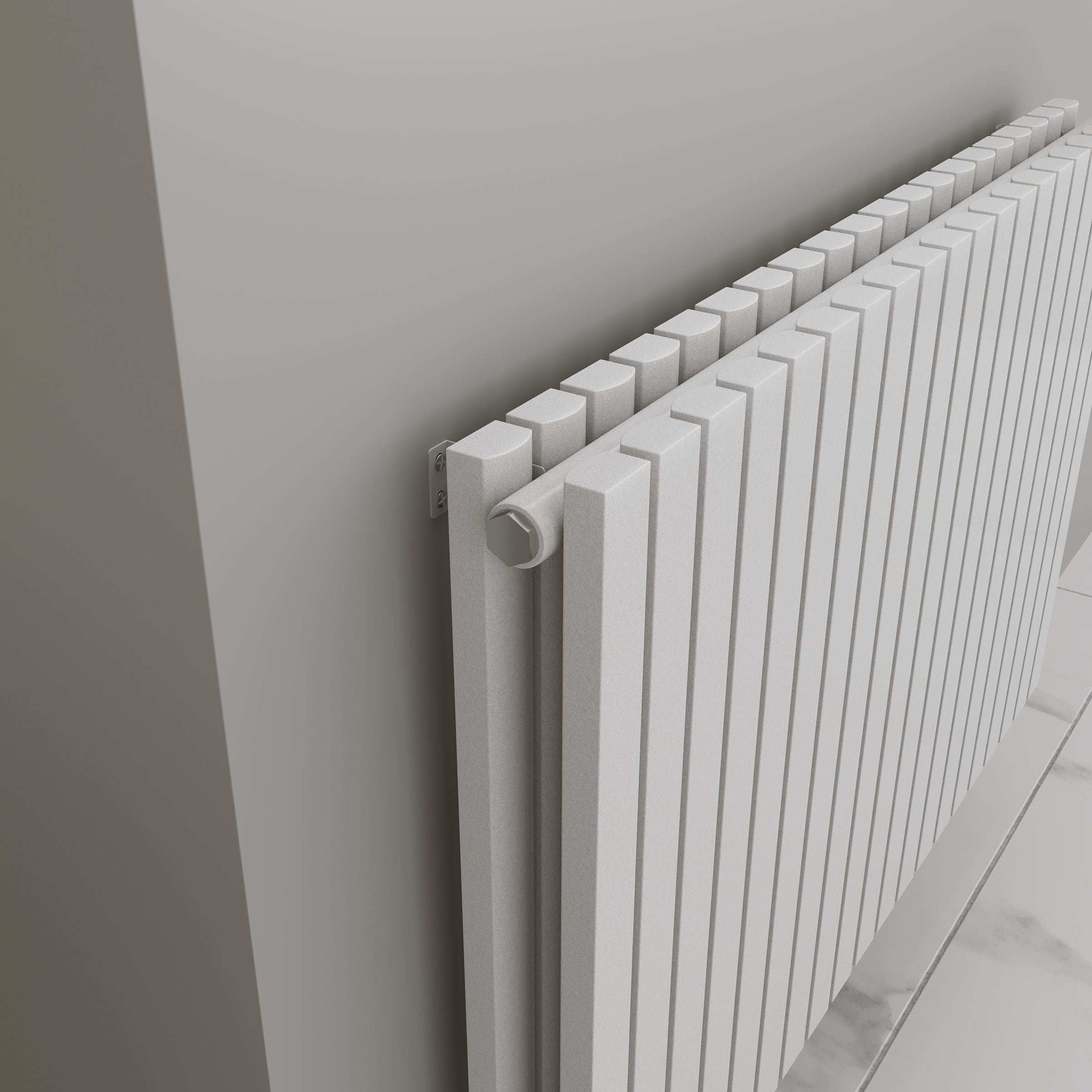 Wohnraumheizkörper Paneelheizkörper ZEUS Horizontal Doppellagig Mittel- und Seitenanschluss Weiß