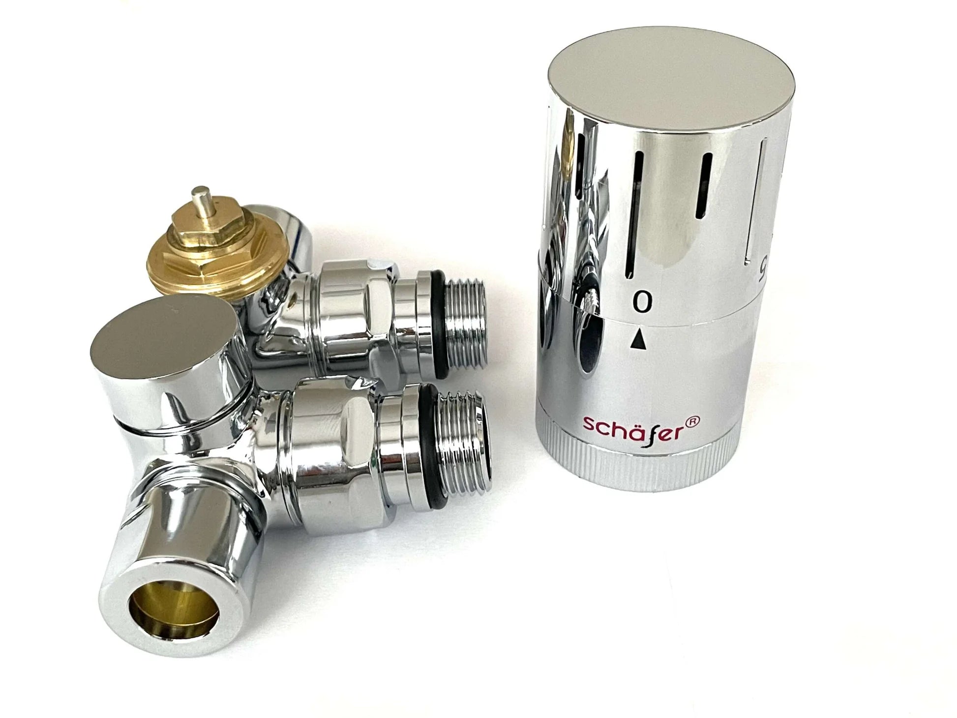 Thermostatventil Set Heizkörper Eck Rücklauftemperaturbegrenzer 1/2 Chrom
