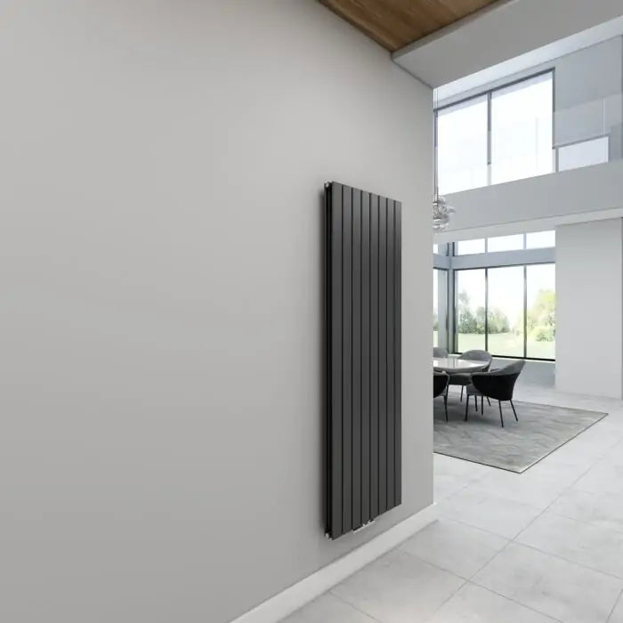 Paneelheizkörper Flachheizkörper SKYLINE Vertikal Doppellagig Mittelanschluss Anthrazit